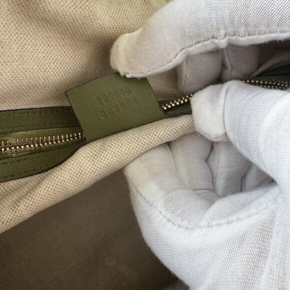 GUCCI Large Joy Boston Bag for Women, GG Canvas Green. Auth - Picture 14 of 16